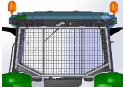 Vue 3D déflecteur arrière John Deere Voirie