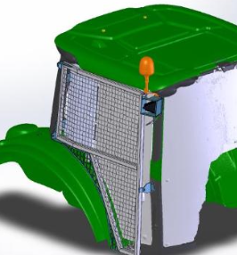 Déflecteur latéral droit et protection en vue 3D